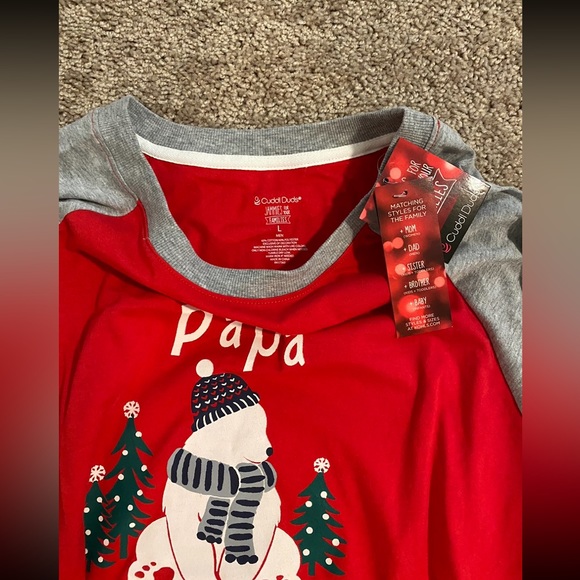 Cuddl duds Christmas pajama sets mama bear size XS Papa bear size L - Picture 2 of 6